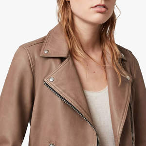 Chaqueta de Cuero Genuino para Mujer, Corte Ajustado, Forro Interior Suave, Textura Lisa, Prenda Exterior de Moda Premium - Product Image 4