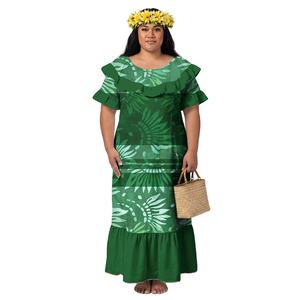 Vestidos Casuales Elegantes de Estilo Sirena para Mujer, Diseño Creativo con Volantes en el Cuello, Ropa de Playa, Vestido Aloha para Mujer, Estilo Polinesio Samoano - Product Image 5