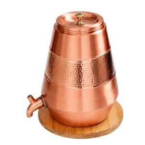 Pot Matka en Cuivre Pur Entièrement Martelé avec Robinet en Laiton pour Distributeur d'Eau et Récipient de Stockage à Couvercle Ouvert - Product Image 6
