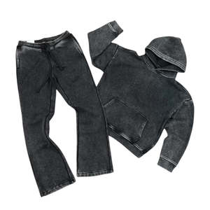 Conjunto de Sudadera con Capucha y Pantalones Deportivos de Felpa Francesa 100% Algodón, 400 g/m², Personalizado de Alta Calidad, con Efecto Deslavado al Sol y Lavado Ácido - Product Image 5