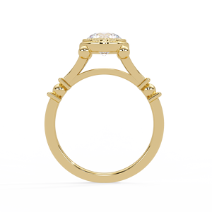 แหวนเพชรเม็ดเดี่ยวทรงวินเทจลายมิลเกรน ทองคำขาว 14K เพชรทรงกลมเพาะเลี้ยงในห้องปฏิบัติการ รับรองโดย IGI แหวนหมั้นแบบขาแหวนแยกชิ้นฝังเพชรแบบเบเซล - Product Image 5