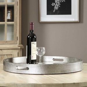 Bandeja circular grande lacada en negro, bandejas decorativas para servir alimentos, accesorios para el hogar, utensilios de cocina hechos en Vietnam. - Product Image 5