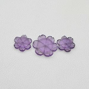 Cabujón tallado de flores de amatista natural de Brasil, amatista de excelente calidad, venta al por mayor, piedras preciosas sueltas talladas a mano de suministro indio - Product Image 3