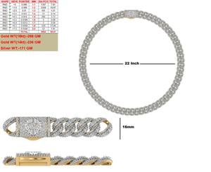 Cadenas Cubanas de Plata 925 con Diamantes Cultivados en Laboratorio VVS-VS de Corte Brillante y Micropavé, 16mm, Estilo Hip Hop, Novedad al por Mayor - Product Image 2