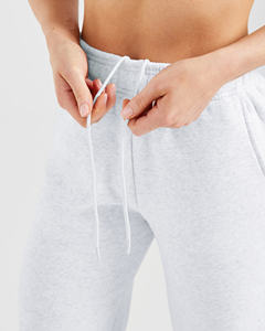 Pantalon de jogging gris chiné pleine longueur pour femme, coupe droite, en molleton doux, pantalon de survêtement pour femme - Product Image 6