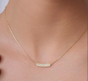 สร้อยคอจี้เพชรรูปมาร์คีส์สีทองสำหรับ14KT - Product Image 6
