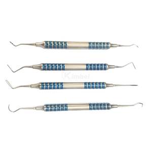 เครื่องขูดหินปูนแบบมือจับสีน้ำเงิน ทำจากสแตนเลสสตีล ปลายสองด้าน สำหรับขูดคราบหินปูน เครื่องมือสุขอนามัยช่องปากระดับมืออาชีพ - Product Image 4