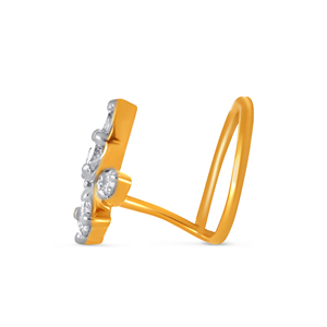 GLEAMORA ENTERPRISE Flower Shape Brilliant Cut Lab Grown Diamond Certified <b>Nose</b> Pin 18K <b>Gold</b> Plated Luxury <b>Stud</b> Women's Everyday - Product Image 3