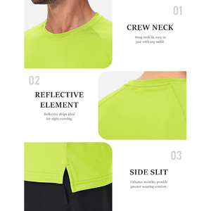 เสื้อยืดกีฬาผู้ชายขายส่ง แห้งเร็ว แบบเรียบ พร้อมสกรีนยางนูน - Product Image 3