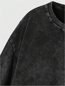 T-shirts en coton tricoté 100 % délavé à l'acide pour hommes, avec logo personnalisé, haute qualité, anti-rétrécissement, coupe ample, unis, vente en gros - Product Image 2