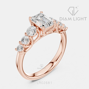 Bague de fiançailles en or blanc 14 carats avec diamant de laboratoire de 1,005 carats, taille émeraude, pierres latérales, bague de mariée, certifiée IGI, bijoux fins pour femmes - Product Image 4