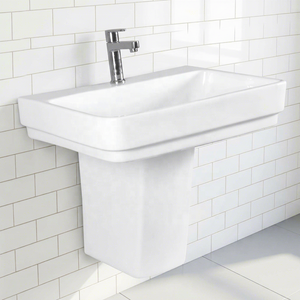 Cheap Price High Quality Fashionable Sanitary Ware Ceramic Bathroom Sink Two Piece Half Pedestal Basin - Product Image 2