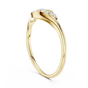 Anillo de Diamantes Redondos Cultivados en Laboratorio SERENITY FLOW, Oro Amarillo de 18 Quilates con Baño de Rodio, Estilo Minimalista, para Compromiso, Fiestas, Regalos para Mujer - Product Image 3