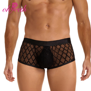 Prezzo all'ingrosso in Stock Plaid modello nero <span class=keywords><strong>trasparente</strong></span> maglia da <span class=keywords><strong>uomo</strong></span> Sexy biancheria intima mutandine trasparenti <span class=keywords><strong>slip</strong></span> - Product Image 4