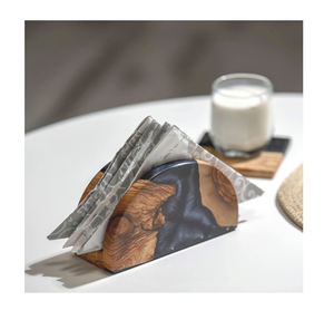 Porte-serviettes décoratif en résine et bois pour tasse à café, décoration de table pour fêtes et usage artisanal – Vente chaude - Product Image 4