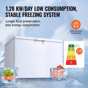 Congelatore orizzontale commerciale grande da 345 L (12,8 Cu.ft) con 4 cestelli rimovibili, apertura superiore e capacità di 100 L, autoportante - Product Image 3