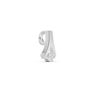 Pendentif en or et diamant, breloque ronde en forme de barre, bijou élégant pour femme, cadeau pour fête ou mariage, avec ruban en or blanc et nœud - Product Image 1