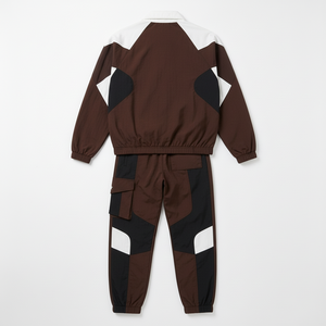 Conjunto Deportivo Unisex de Dos Piezas con Bloques de Color en Patchwork, Cuello Camisero y Cierre de Cremallera - Product Image 2