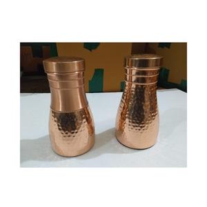 Botella de Agua de Cobre Puro al 100% Bold Blossom con Tapa - Portátil y Ecológica para Gimnasio, Yoga, Camping y Oficina - Product Image 1