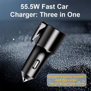 Cargador de Coche USB C Metálico de Carga Rápida, Adaptador para Encendedor con Cortador de Cinturón de Seguridad, Cargador de Teléfono para Coche con Múltiples Puertos, Herramienta de Seguridad - Product Image 3