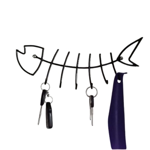 Creative Fish Bone Metal <b>Key</b> Holder Decorative <b>Wall</b> Mounted <b>Key</b> Hook <b>Rack</b> Coat Towel Hanger <b>for</b> Home Entryway Decor - Product Image 1