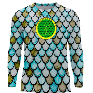 เสื้อตกปลาแขนยาวผู้ชายแบบสั่งทำพิเศษ พิมพ์ลายแบบ Sublimation แห้งเร็ว UPF 50 โพลีเอสเตอร์ ลายดาวสีแดง ขาว น้ำเงิน ลายธงชาติสหรัฐอเมริกา - Product Image 5