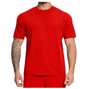 Men's <b>Black</b> Short Sleeve O-Neck Jersey <b>T</b>-<b>Shirt</b> Regular Fit Solid Casual Knitted <b>Plain</b> 100% Cotton Digital Eco-Friendly ROLEIN - Product Image 3