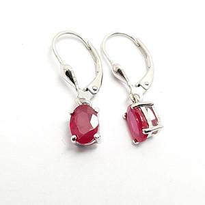 Boucles d'oreilles pendantes en rubis naturel, boucles d'oreilles solitaires en rubis, boucles d'oreilles ovales en rubis rouge, boucles d'oreilles rondes en rubis, cadeau pour elle - Product Image 4