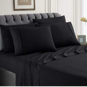 Juego de Ropa de Cama Acolchada Clásica de Lujo, 10 Piezas, Diseño Botánico Negro, Personalizable, Premium, Suave, 100% Poliéster, 400 Hilos, Fibra de Poliéster Estampada - Product Image 1