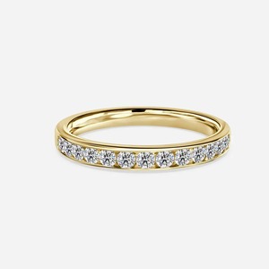 Anillo de Aniversario de Media Eternidad con Diamante Redondo Brillante de 2.50CT, Oro Amarillo de 14KT, Joyería Personalizada al por Mayor - Product Image 4