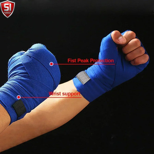 Vendas de boxeo con presilla para el pulgar, transpirables, de algodón, que absorben la humedad, para entrenamiento de MMA y Muay Thai - Product Image 4
