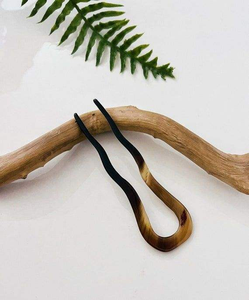 Luxury Handmade Natural Buffalo Horn Wavy Hairpin Perfect Gift for Bun & Long <b>Hair</b> Women <b>Hair</b> <b>Forks</b> - Product Image 4