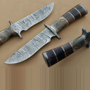 Handmade Damascus Steel Hunting Knife with Premium Leather Sheath Outdoor <b>Camping</b> Utility <b>Tool</b> Fine Craftsmanship for Everyday - Product Image 2