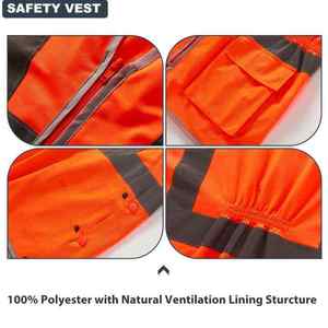 Chaleco de Seguridad de Alta Visibilidad para Verano, ANSI Clase 2, Impermeable, con LED Intermitente, de Nailon y Lona, para Trabajo al Aire Libre, Talla XXL, Precio Razonable - Product Image 6