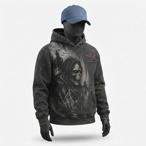 Sweat-shirts à capuche délavés pour hommes, best-sellers, style streetwear oversize tendance avec personnalisation de marque, fabrication directe usine - Product Image 5