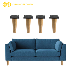 Wooden <b>Sofa</b> Legs with Metal Plate Replacement Furniture Feet Cabinet Table Chair Legs OEM Factory Supply - Product Image 1