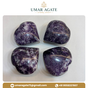Pierre de Lepidolite Naturelle en Forme de Cœur 45-55mm, Cristal de Mica Violet Sculpté en Cœur, Pierre de Guérison en Gros pour Cadeaux et Décoration Intérieure - Product Image 3