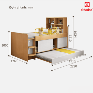 Lit superposé intelligent pour enfants Ohaha avec armoire - GTTM032 - Product Image 5