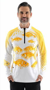 High Quality Fishing Wear Jersey Men 100% Polyester Sublimation Fishing Jersey Tops Short Sleeve Sublimation Jerseys Tops - Product Image 3