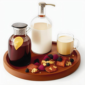 ถาดไม้ทรงกลมธรรมชาติสำหรับเสิร์ฟชา กาแฟ ขนม อาหารเช้า โต๊ะรับประทานอาหาร บ้าน คาเฟ่ - Product Image 1