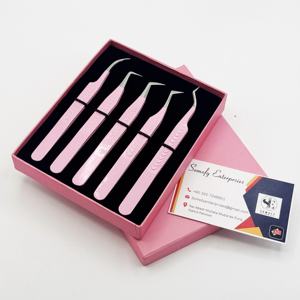 Pinzas profesionales para pestañas de acero inoxidable de alta calidad, nuevo diseño de agarre, punta fina duradera, longitud de 10mm para pestañas de volumen fácil - Product Image 4
