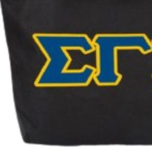 กระเป๋าโท้ทสะพายไหล่ลายตัวอักษร Black Sigma Gamma Rho Sorority กระเป๋าผ้าแคนวาสสำหรับผู้หญิง กระเป๋าถือแบบกำหนดเองสำหรับช้อปปิ้งในมหาวิทยาลัย - Product Image 3