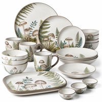 Collection de vaisselle à motifs bleus et blancs avec tasses, bols, assiettes pour la restauration en plein air, ensemble de vaisselle en mélamine