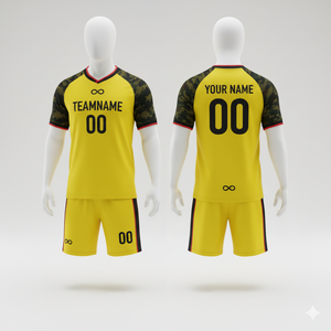 Ensemble de maillot de football personnalisé par sublimation avec maillot et short de football en polyester 100% respirant et à séchage rapide - Product Image 2