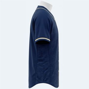 Maillot de baseball rayé personnalisé de qualité supérieure pour homme, manches courtes, logo brodé, fermeture boutonnée, coupe classique, 100 % polyester, couleur - Product Image 3