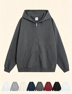 Comprar Sudadera con Capucha Oversize Personalizada Hellstair para Hombre, Estilo Urbano, Lisa, Azul Marino, Hombros Caídos, Forro Polar de Algodón, Sudadera Completa - Product Image 2