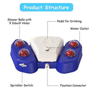 Distributore automatico multifunzionale di colore blu-giallo per animali domestici 1 pz fontanella d'acqua per cani - Product Image 2