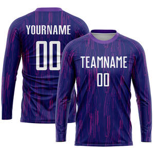 Custom Purple White Sublimation Soccer Uniform Jersey Men Soccer Wear Running <b>T</b>-<b>Shirt</b> Top Soccer <b>T</b> <b>Shirt</b> High Quality - Product Image 2