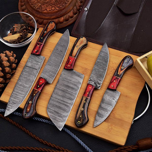 Multi Piece Damascus Steel Kitchen Knife Set Professional Kitchen <b>Tools</b> For Home Cooking And Restaurant Kitchens - Product Image 4