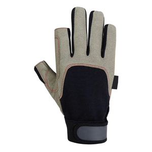 Gants de sécurité en cuir synthétique pour l'entraînement au football, antidérapants, protection UV, design à 2 doigts coupés, couleur et logo personnalisés - Product Image 2